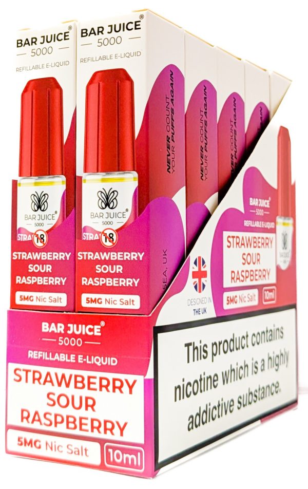 *NEW* [BOX OF 10] STRAWBERRY SOUR RASPBERRY 5MG