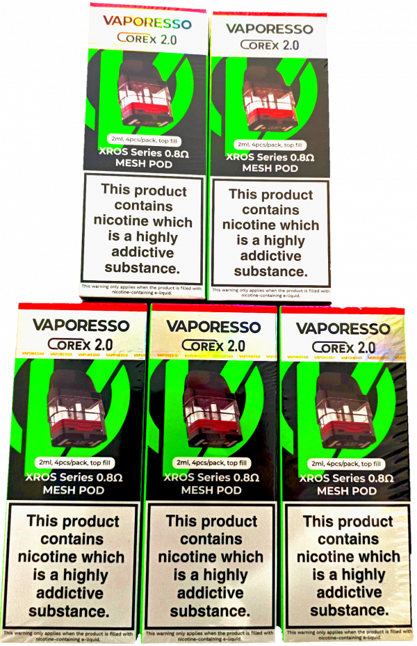 XROS Series COREX 2.0 0.8 ohm pods - 4 per pack  X 5 packs