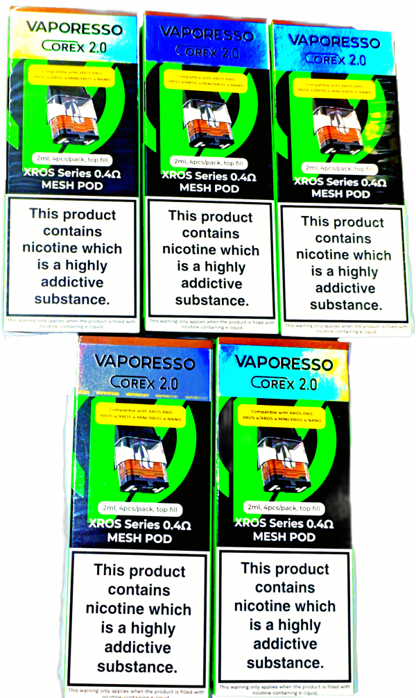 XROS Series COREX 2.0 0.4 ohm pods - 4 per pack  X 5 packs