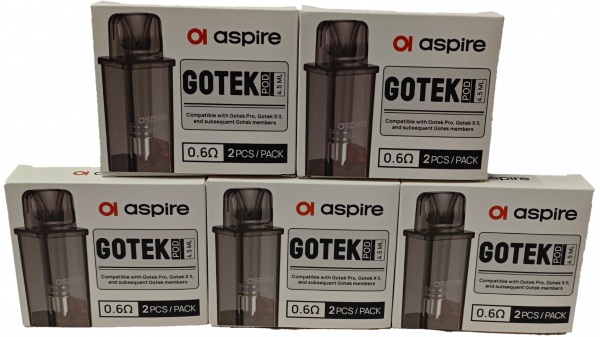 Aspire Gotek Pods - 0.6ohms, 4.5mls [PACK OF 2] X 5 PACKS
